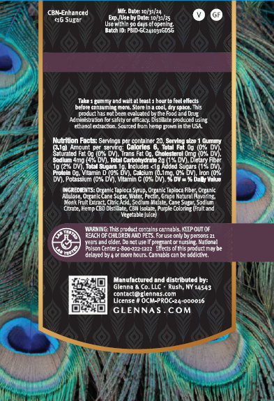 Glenna's CBD and CBN Sleep Grape Dream Gummies Glennas CBD
