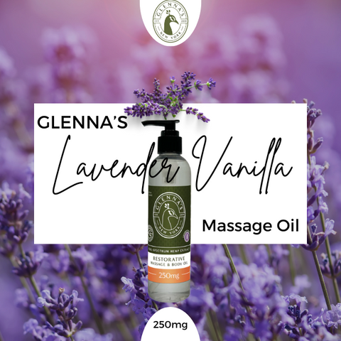 Lavender or Island Hibiscus Massage Oils Glennas CBD