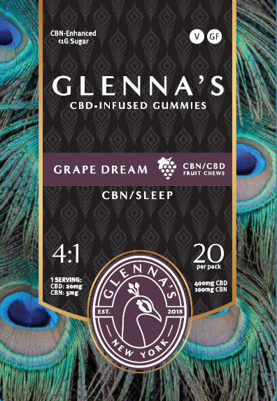Glenna's CBD and CBN Sleep Grape Dream Gummies Glennas CBD